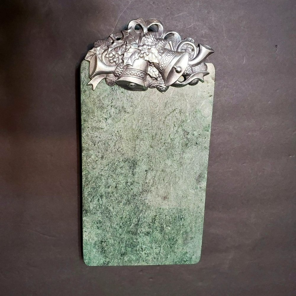 Arthur Court Green Marble Cheese Board, Cutting Board, Serving Tray 1991 Bells